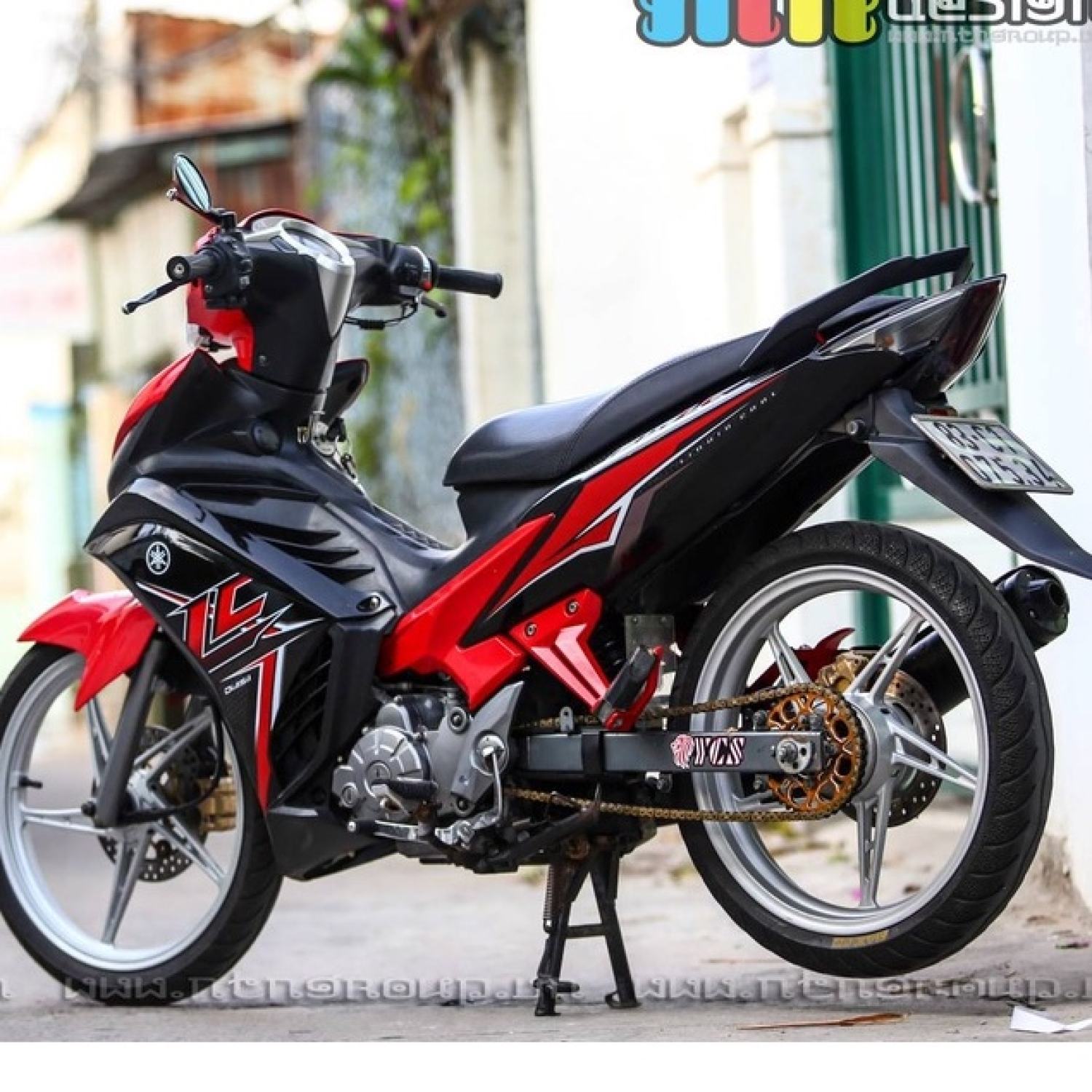 Tem Rời Exciter 135 Phối Đỏ Dán Xe Đen Bóng