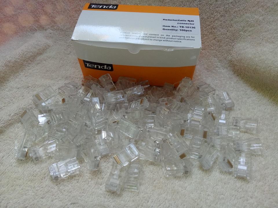Hộp hạt mạng RJ45 CAT5e TENDA 100 hạt (100 đầu/ 1 hộp)