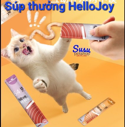Súp Thưởng Hellojoy mix đủ vị cho mèo (15g 1 thanh)
