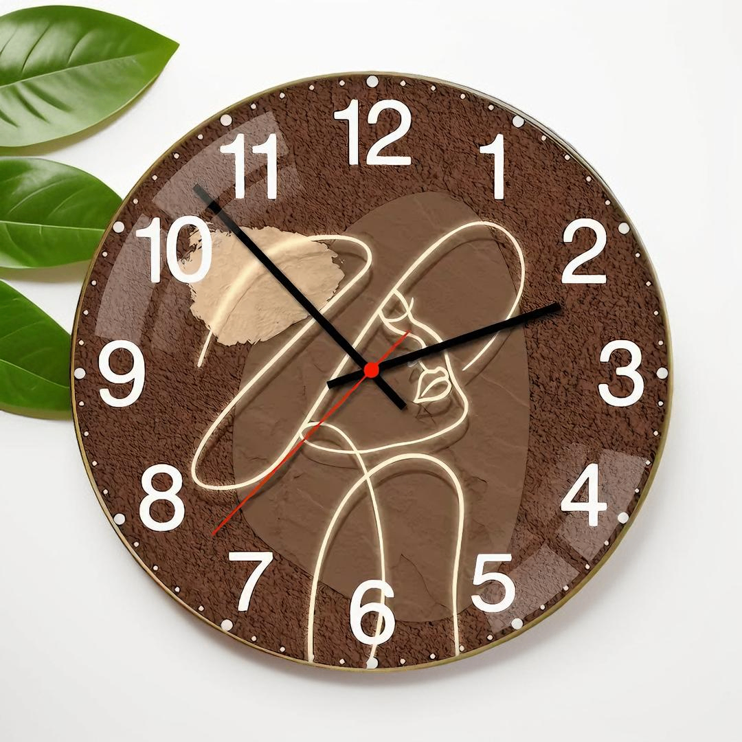 H2KNL Đồng hồ treo tường Gỗ Vintage tráng gương bóng sang trọng Đồng hồ 25cm, 30cm, 40cm treo tường decor phòng khách in 3D nghệ thuật hiện đại Đồng hồ trang trí decor tường phòng khách đồng hồ nghệ thuật