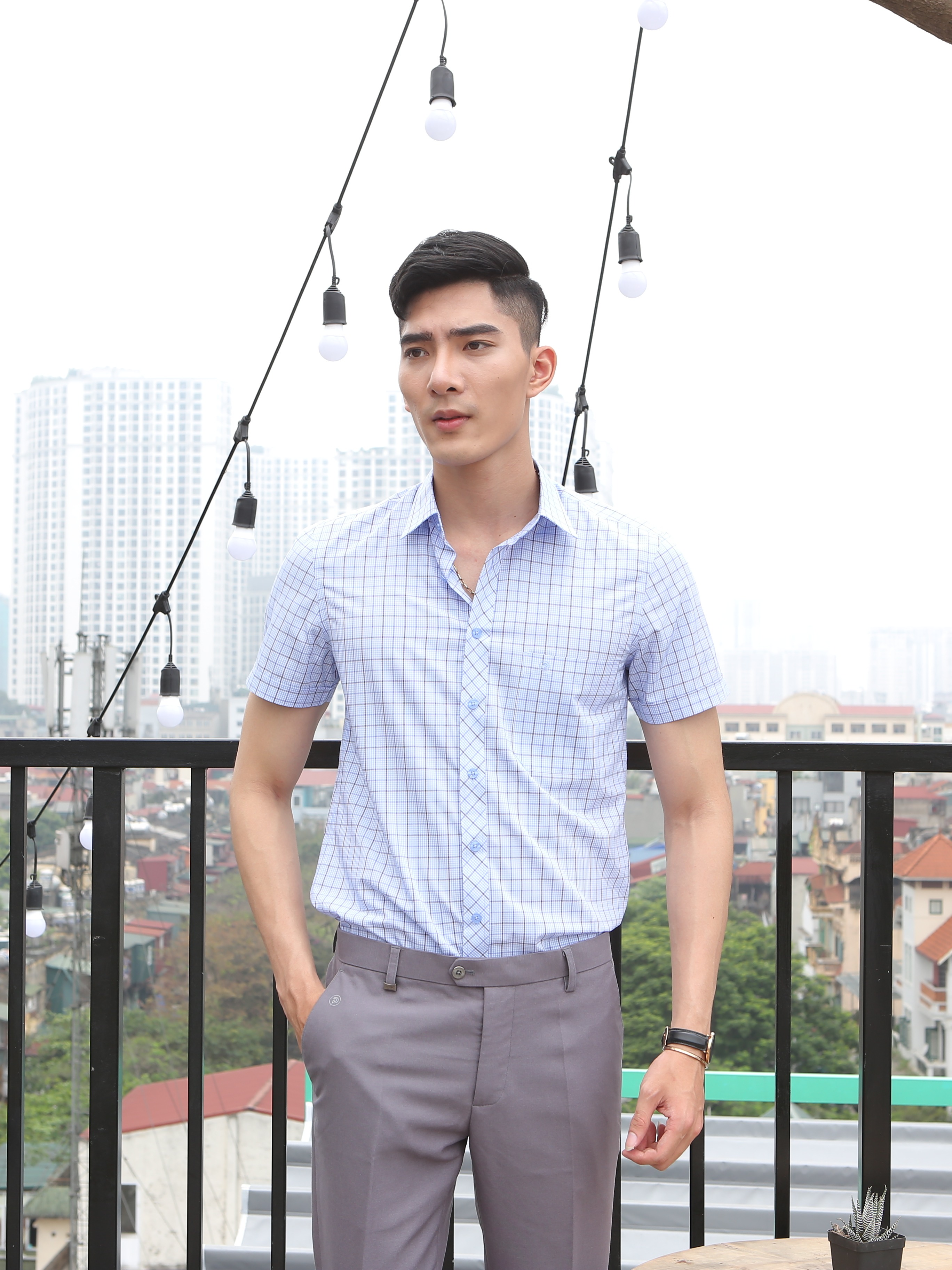 Áo sơ mi nam cộc tay ACA113