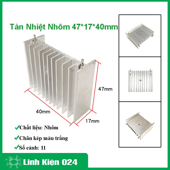 Tản nhiệt nhôm 47x17x40mm cho bo mạch khuếch đại công suất TDA7297 chân kép tản nhiệt chuyên dụng