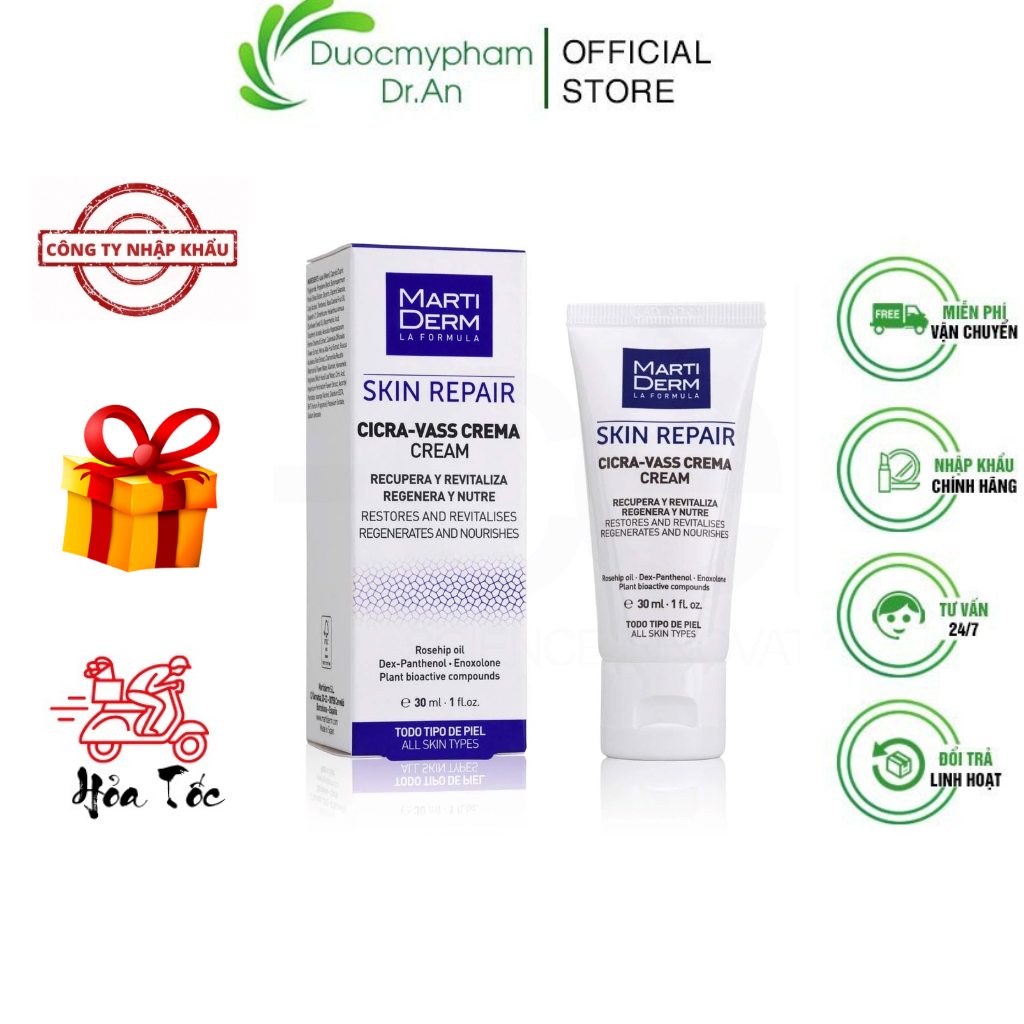 Imports-moisturizing cream B5 martiderm skin repair CICRA Vass cream reduce irritation replicate the dress elastic skin damage, sensitive, translucent intensive anti-aged-30ml-duocmyphamdran
