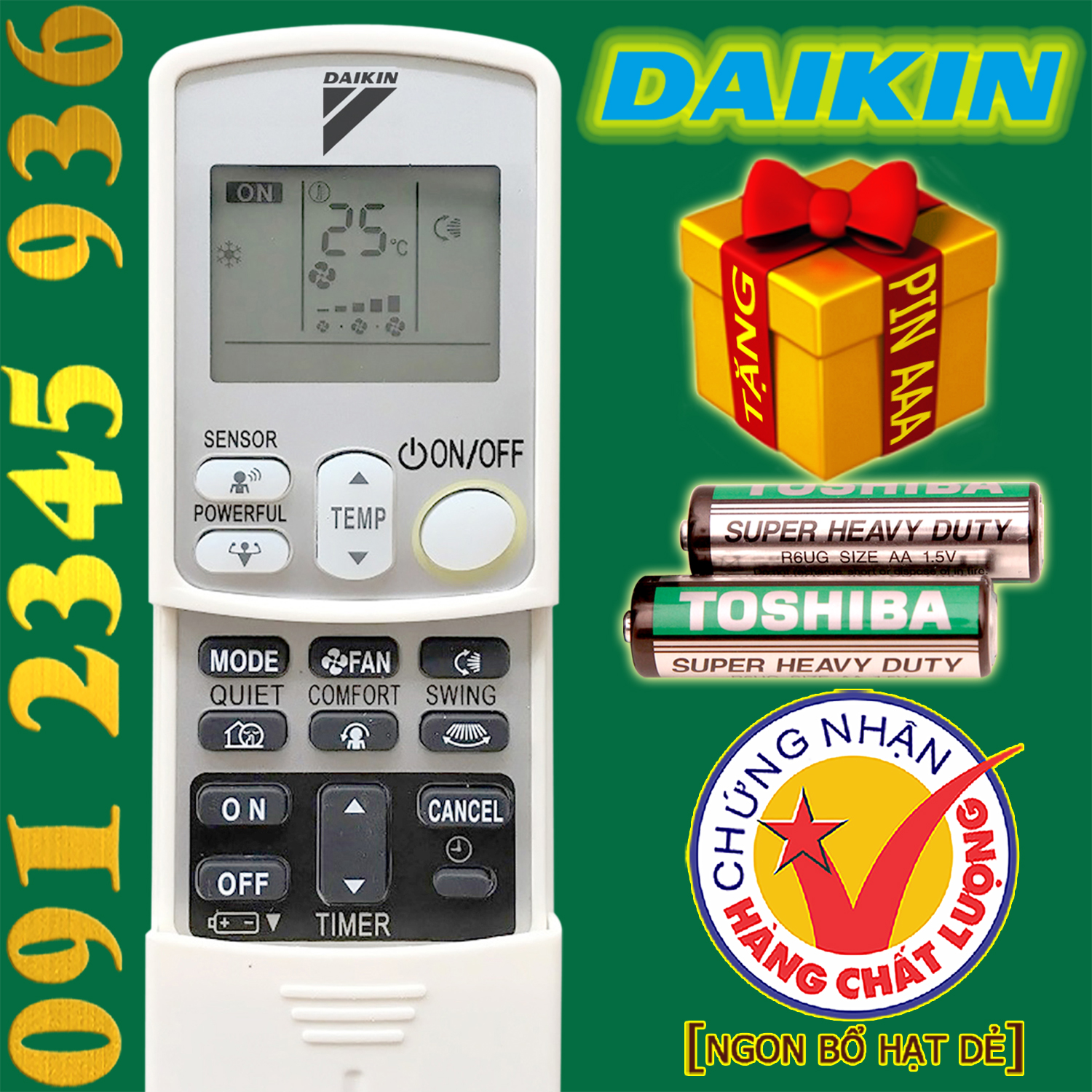 Điều khiển DAIKIN [HÀNG ĐẸP] cho điều hòa. (Mẫu số 3)