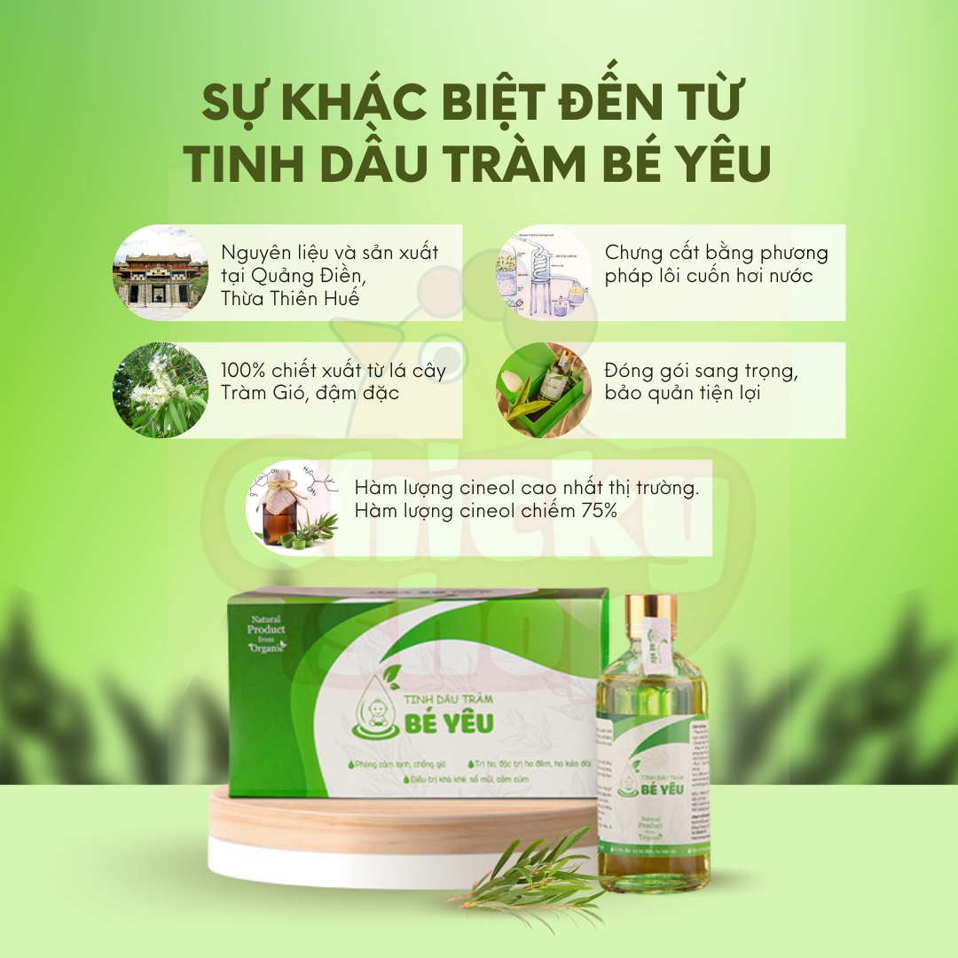 Tinh dầu tràm gió nguyên chất Bé Yêu 100ml