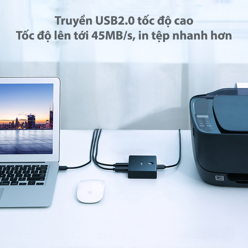 Bộ Chia Sẻ USB 2.0 Cho 2 Máy Tính Ugreen 30345 Chính Hãng