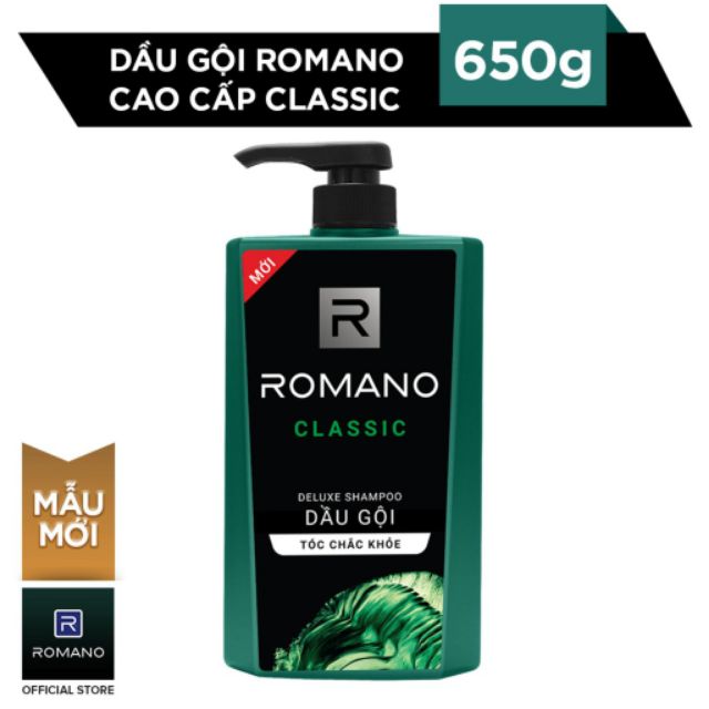 Dầu gội Hương nước hoa Romano Classic 650g Cao Cấp- Dành cho Phái Mạnh