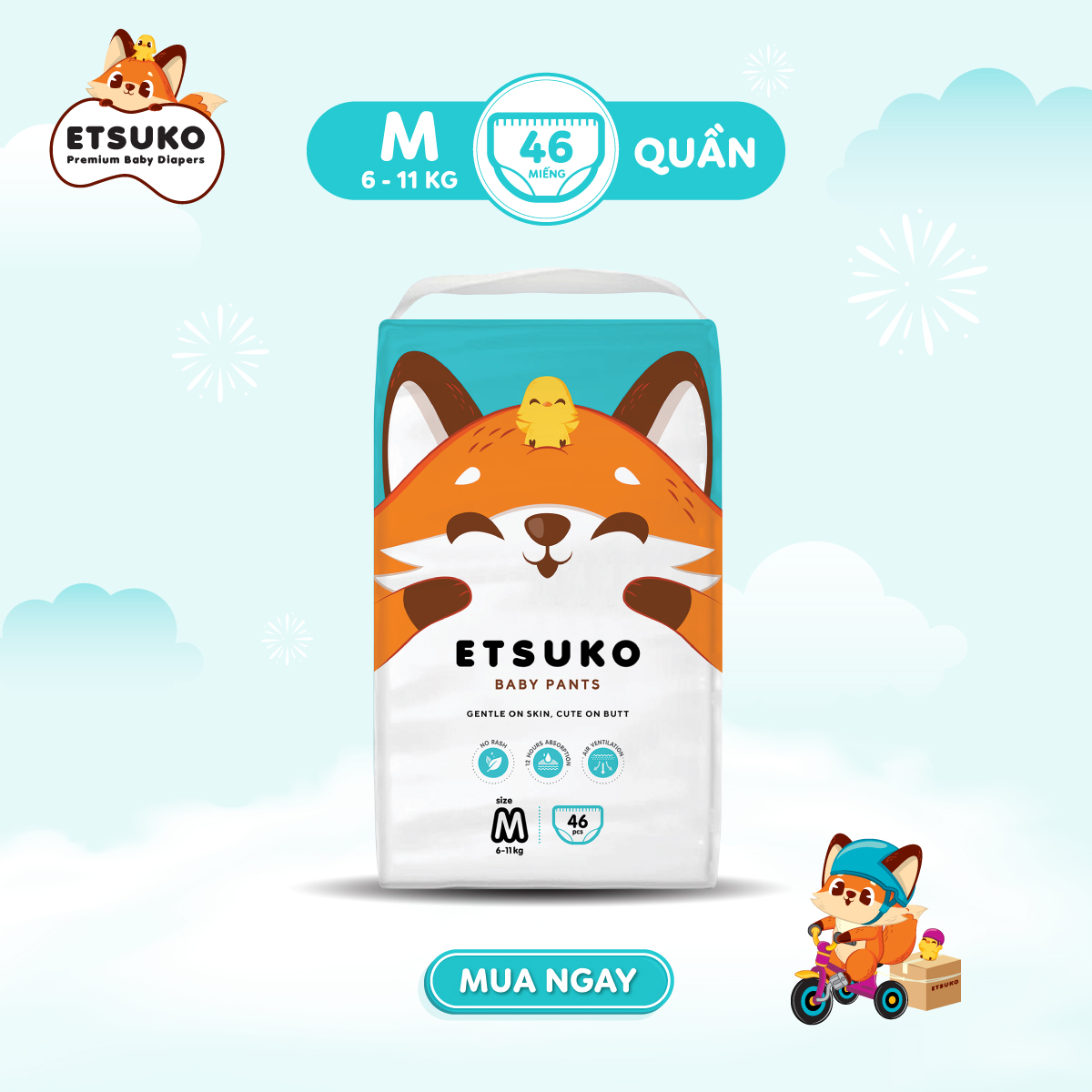 [Gift] Tã quần ETSUKO size M, L, XL, XXL