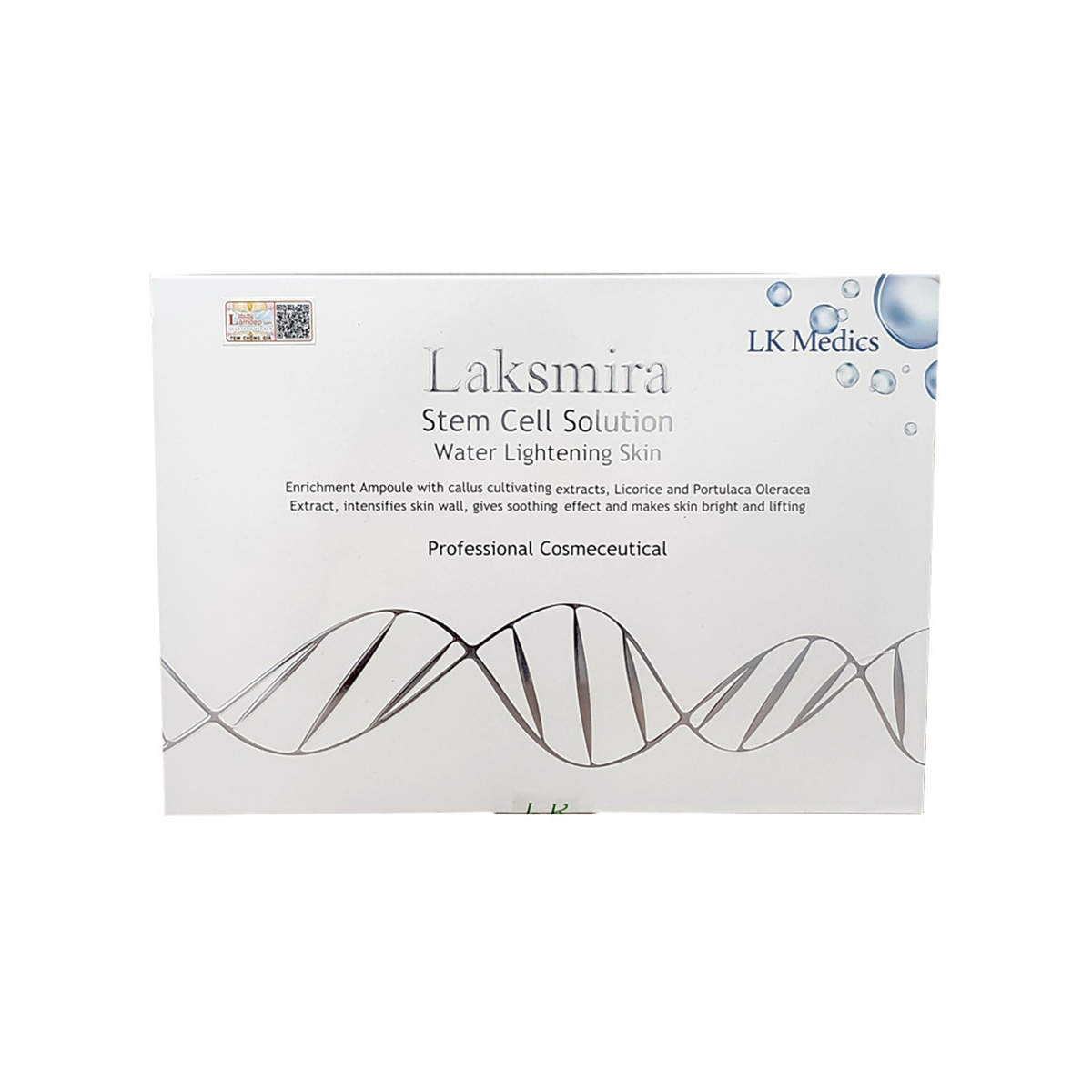 Tế Bào Gốc Laksmira Stem Cell Solution Water Lightening Skin Mẫu Mới hộp 10 lọ