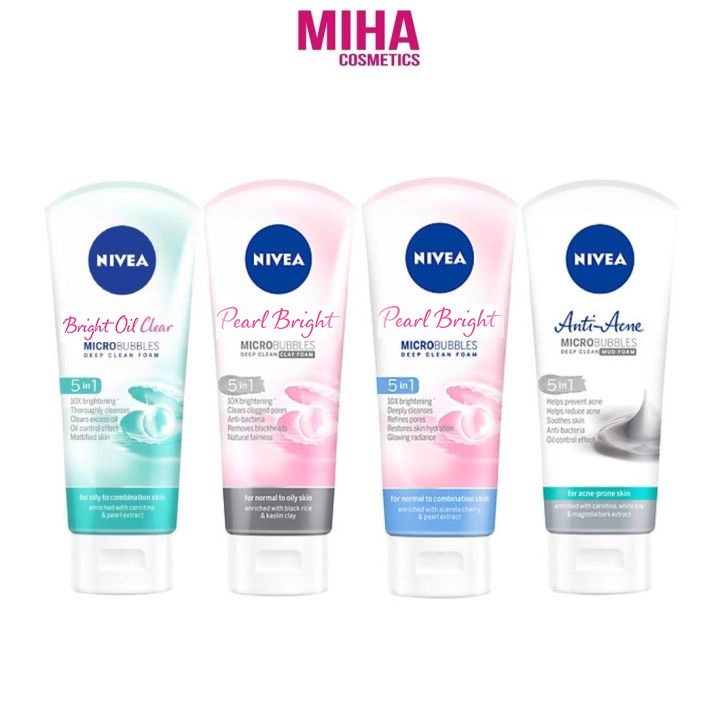 Sữa Rửa Mặt Sáng Da Sạch Nhờn Giảm Mụn NIVEA 100g