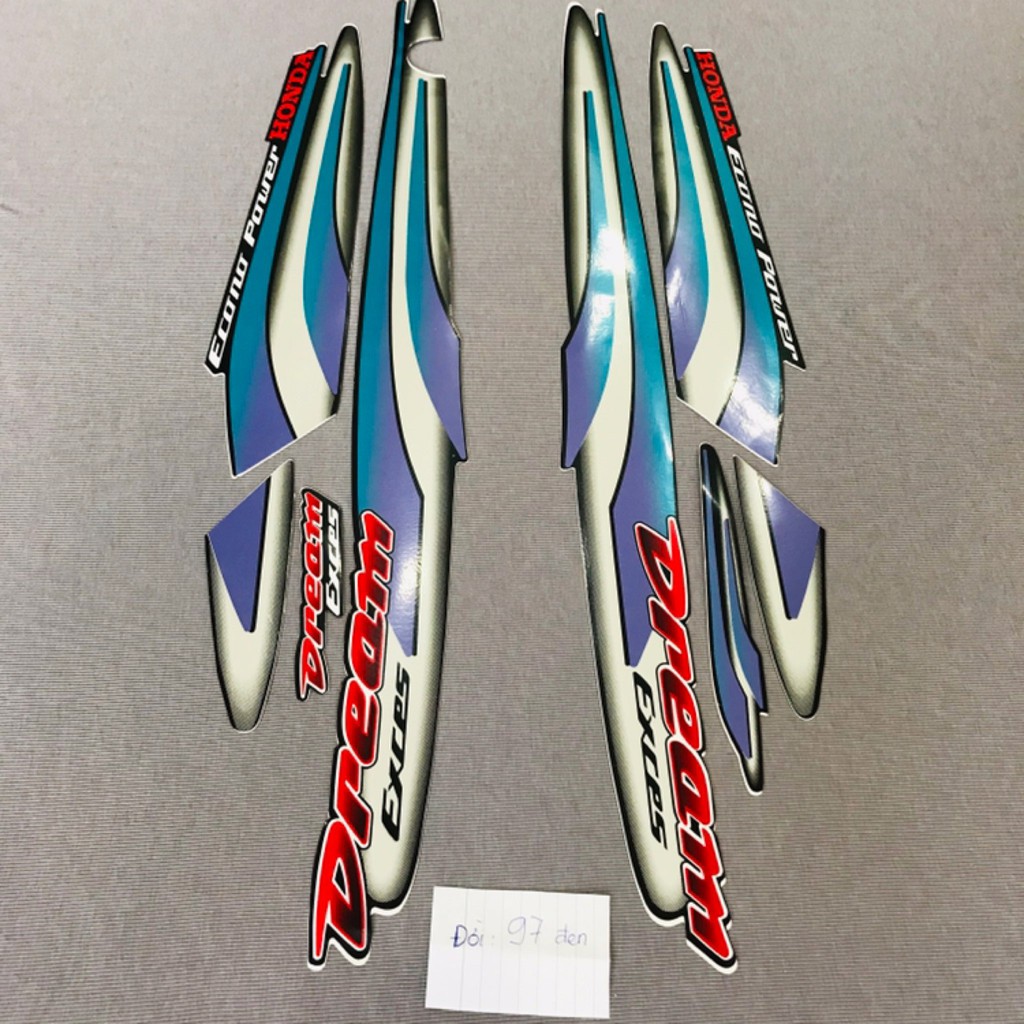 Nguyên bộ tem rời dán xe máy Honda Dream lùn 97 màu đen