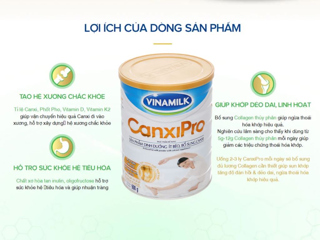[HCM]Sữa bột Vinamilk CanxiPro HT 900g