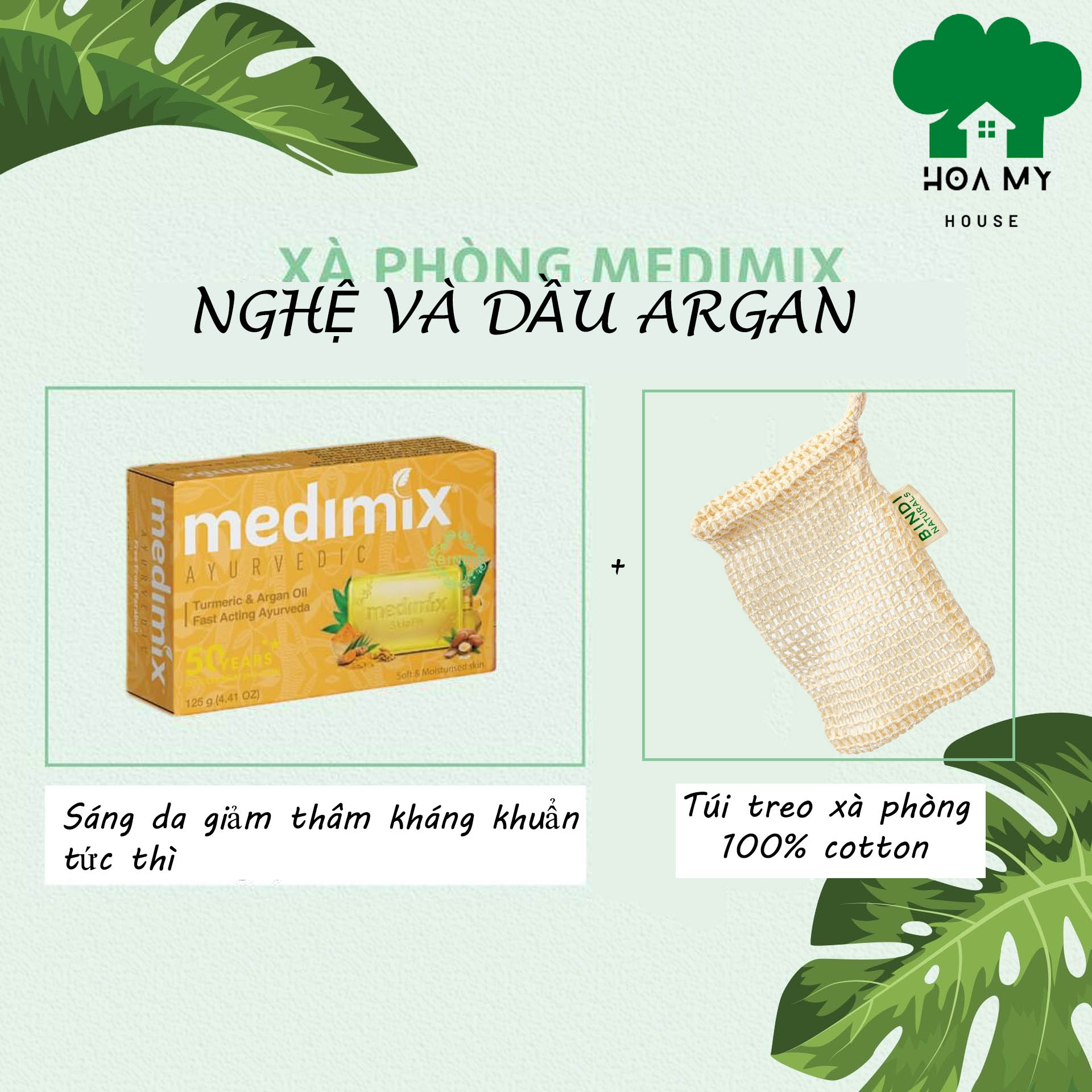 Xà Phòng Medimix Nghệ & Dầu Argan sáng da bánh 125gr