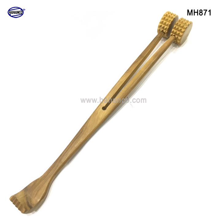 Cây đập và gãi lưng đầu tròn bằng gỗ thơm - Giúp thư giãn hàng ngày - dụng cụ không thể thiếu cho mọi người - MH871 -HAHANCO