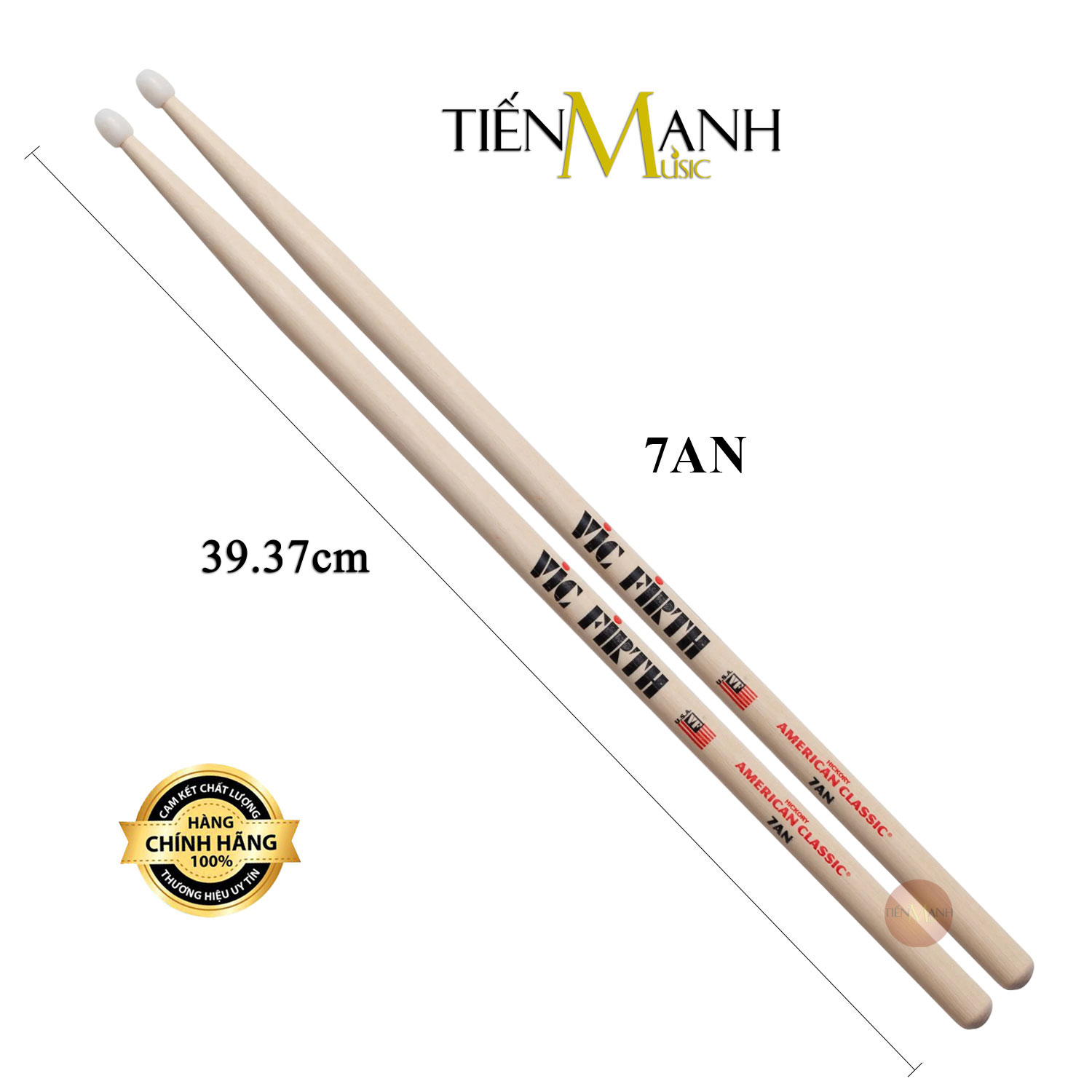 [Chính Hãng] Dùi Trống Vic Firth 5A, 7A, 5AN, 7AN Đầu Nhựa - American Classic Hickory Drumsticks VicFirth