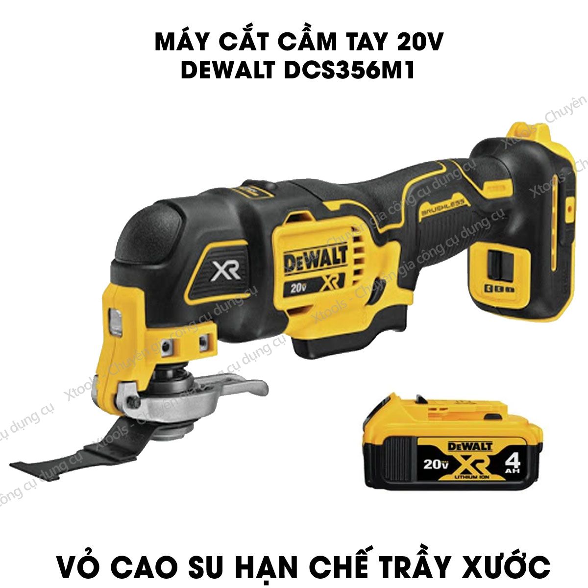 Detek 20V handheld oscillating cutter with blade accessory kit. Detek cutting machine, equipped with LED work light, rubber material