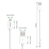 Cáp điện thoại Lightning Aukey CB-D18 chuẩn MFI 3M (Trắng)