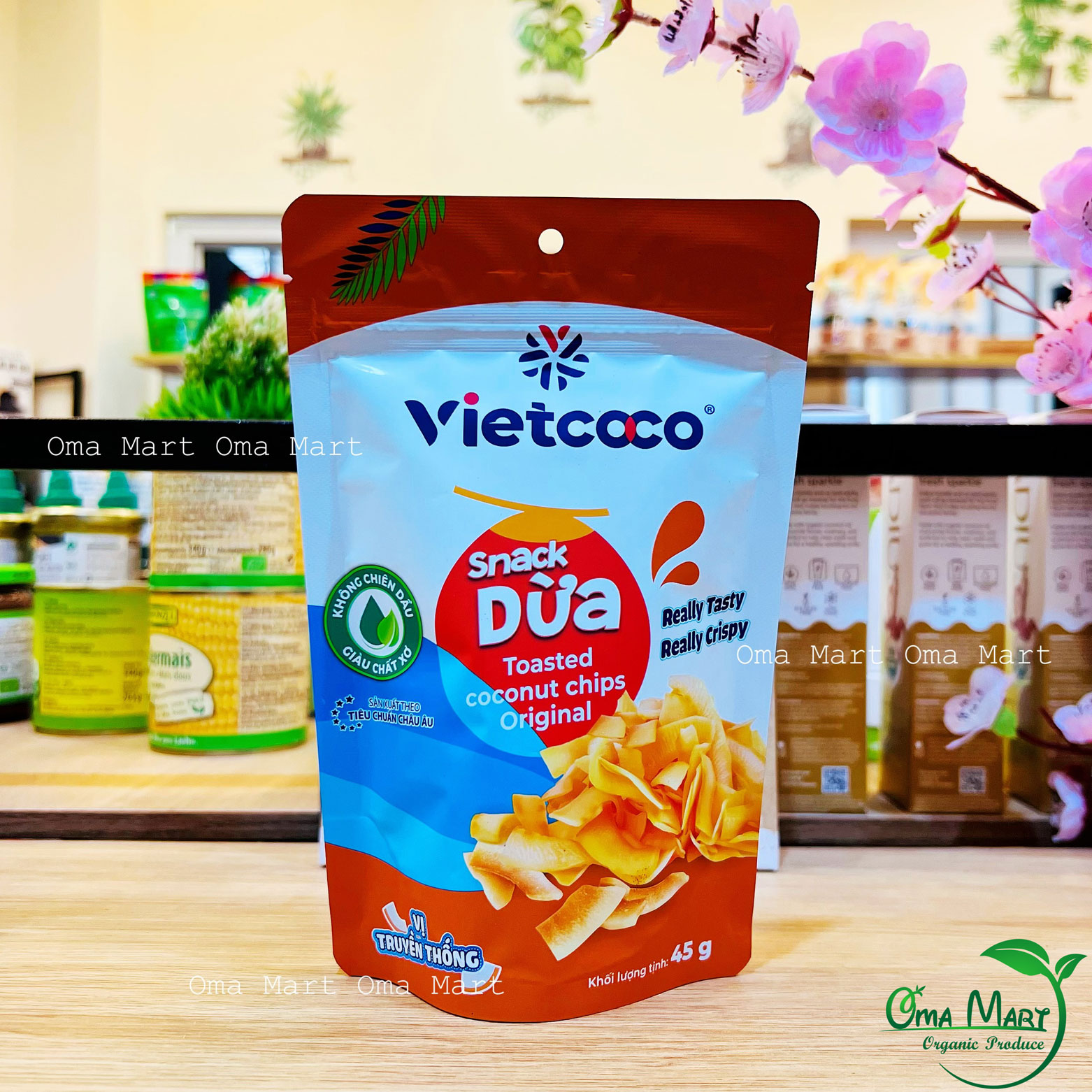Snack dừa sấy giòn Vietcoco 45g
