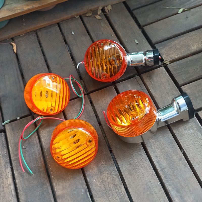 Bộ đèn xi nhan cub đời mới, cub taya trước và sau màu bạc