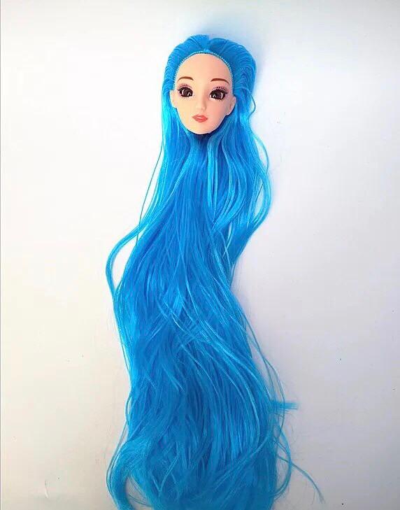 Đầu búp bê - tóc xanh dài
