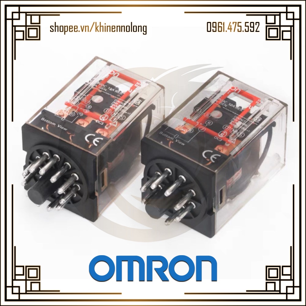 Rơ le trung gian chân tròn omron mk2p-i / mk3p-i + đế pf083a / pf113a