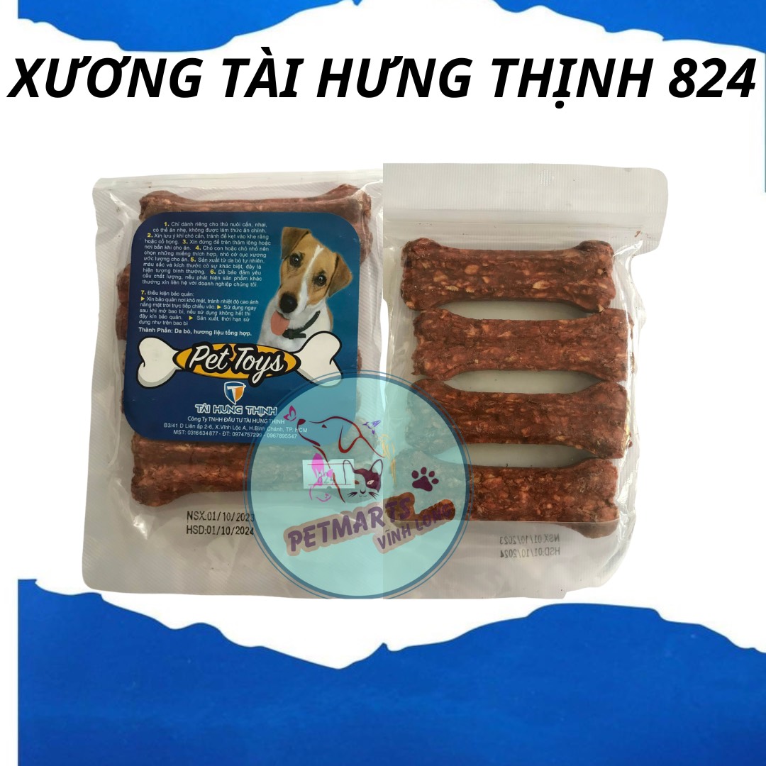 Bánh xương snack làm từ da bò cho chó tài hưng thịnh ms824