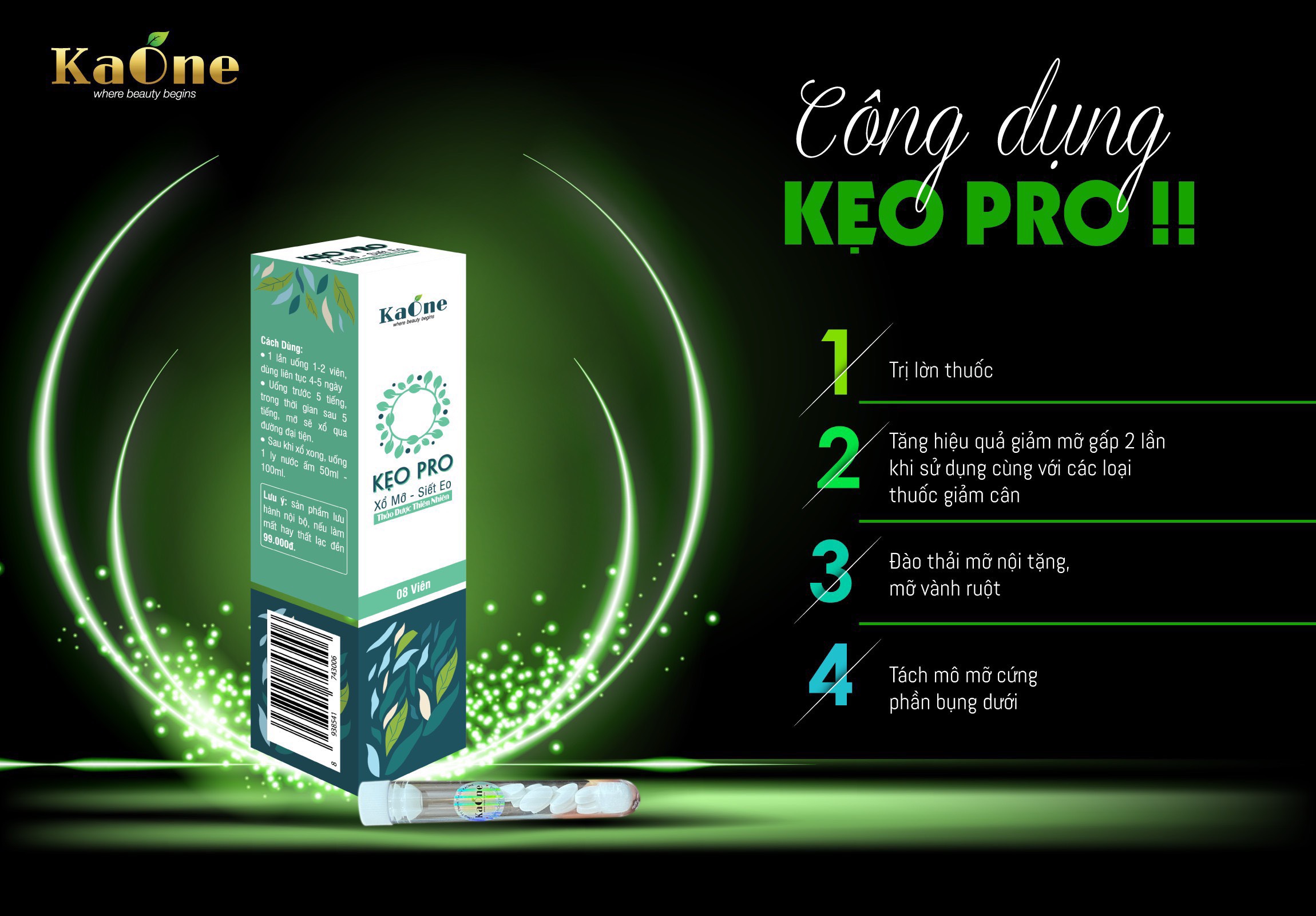 Kẹo PRO xổ mỡ,siết eo  - KAONE - Thon gọn,tan mỡ