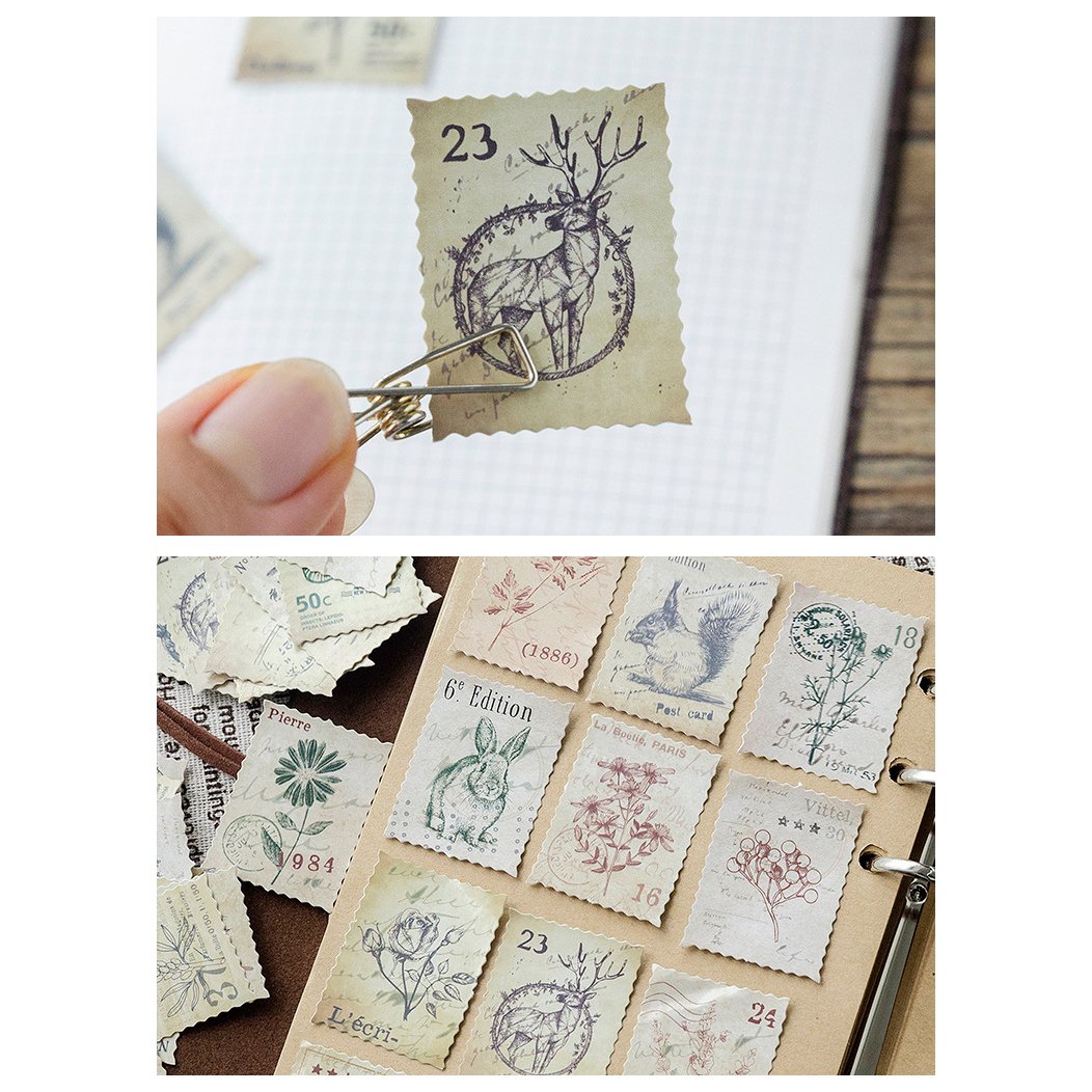 Sticker tem vintage trang trí sổ tay, planner, scrapbook, .. [ 126 ]
