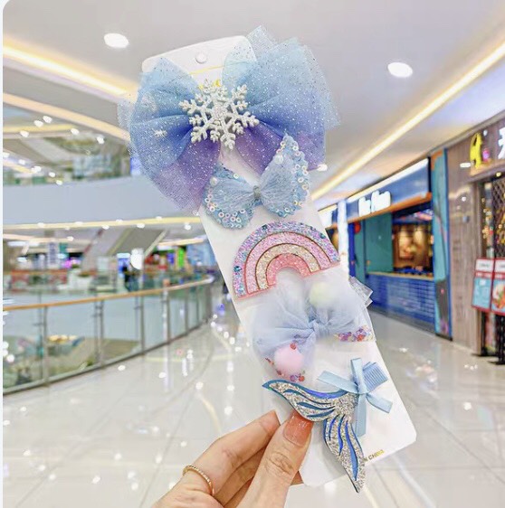 Sét 5 Kẹp Tóc Công Chúa Siêu Xinh Cho Bé - phukienteen