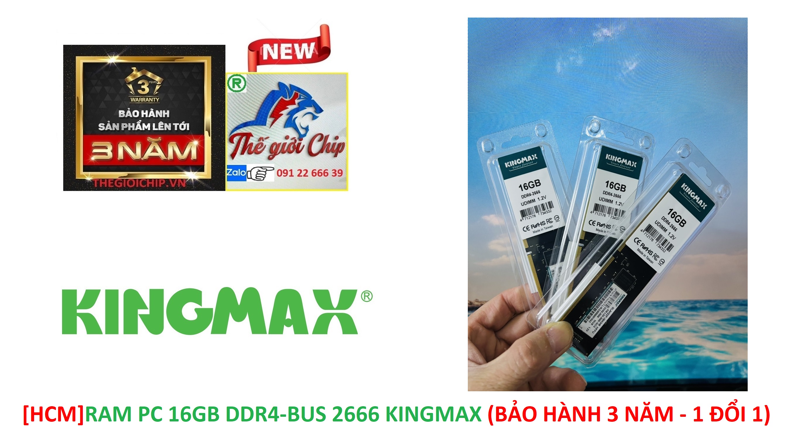 [HCM]RAM PC 16GB DDR4-BUS 2666 KINGMAX (BẢO HÀNH 3 NĂM - 1 ĐỔI 1)