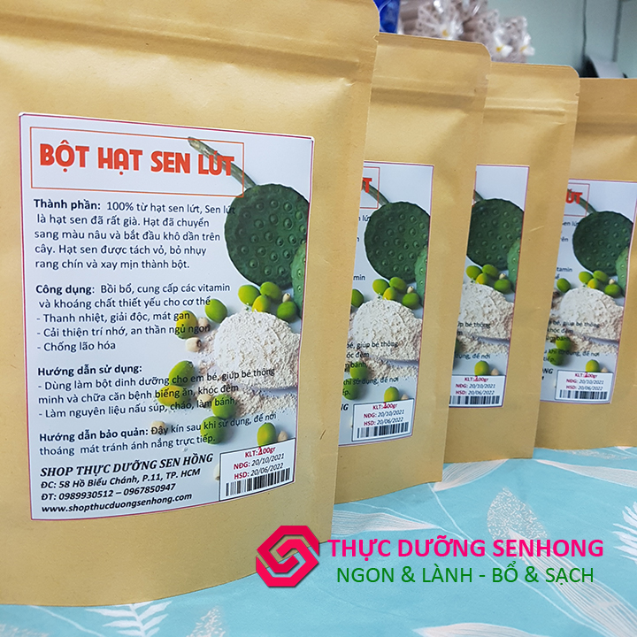 Bột hạt sen (200gr) Hạt sen lứt rang chín xay mịn