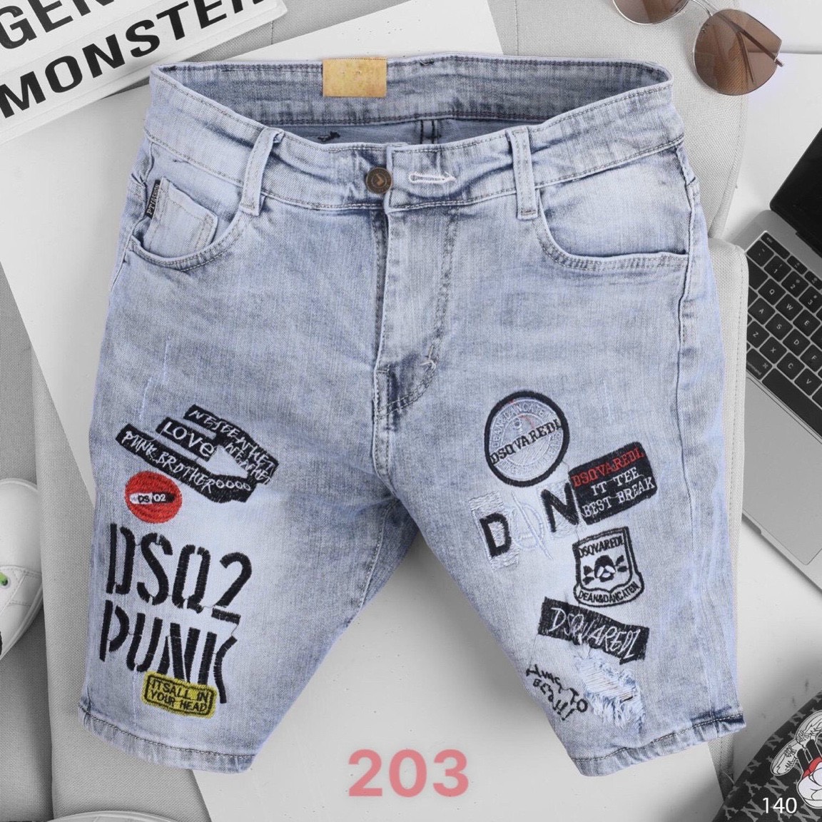 [HCM]Quần short jean nam cao cấp - quần jean lửng nam họa tiết - quần ngố jean rách co giãn chất đẹp xuất sắc thời trang cheryshop94 cr203