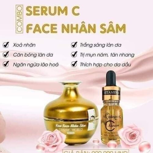 [HCM]COMBO KEM FACE NHÂN SÂM.( GỒM KEM + SERUM C TẾ BÀO GỐC