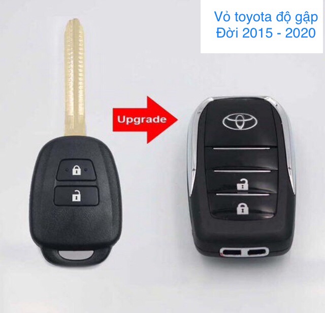 Vỏ chìa khoá độ gập TOYOTA ( 2 nút ) các dòng xe đời 2015 - 2020