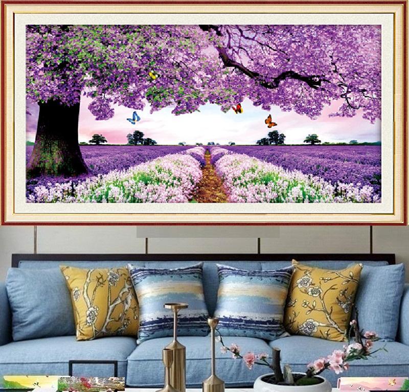 Tranh đính đá mẫu mới Cây hạnh phúc-KT: 110x60