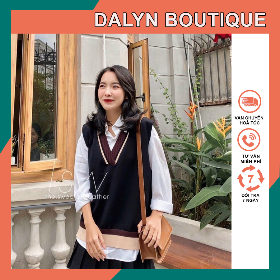 Áo Gile Phối Viền, ZicZac DALYN Siêu Xinh