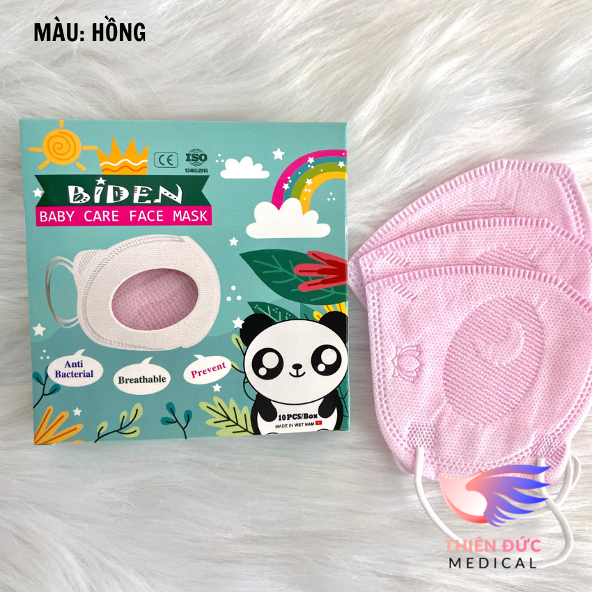 Hộp 10 Khẩu Trang Em Bé 3D Mask Hình Gấu Biden Cửu Long (Trẻ em – Hộp 10 chiếc)