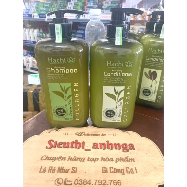 Cặp Dầu Gội-Xả HaChi 800Ml