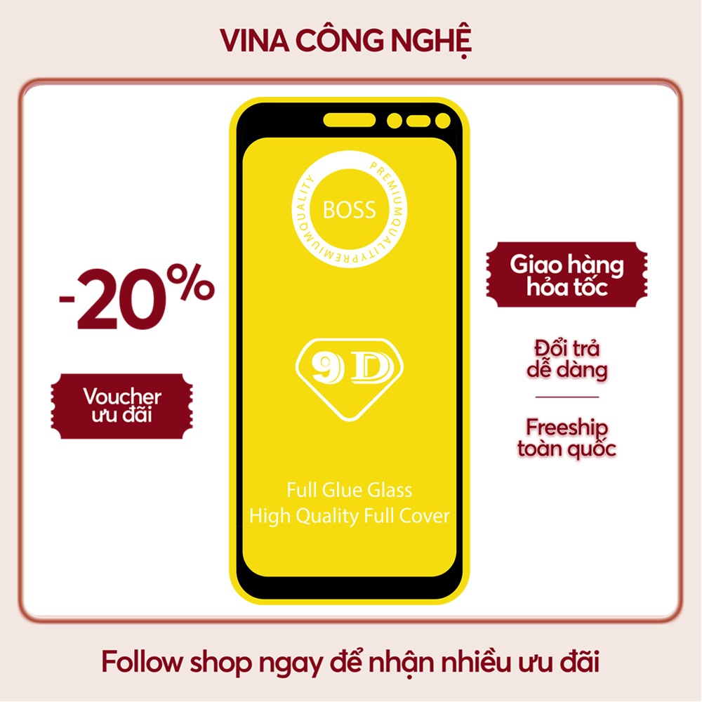 Cường lực Vsmart Joy 1/Joy 1 Plus/Active 1/Active 1 Plus/Joy 2 Plus....Full màn hình viền đen (Tặng kèm miếng lau màn hình)