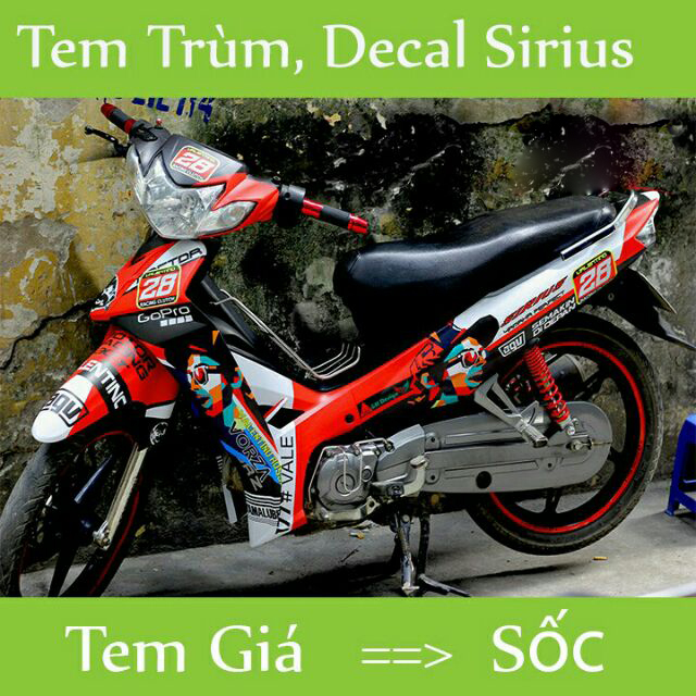 Tem trùm xe sirius đỏ đen, team dán xe máy sirius, team trùm sirius, team trùm sirius, tem xe sirius, tem trùm sirius, tem xe sirius đỏ đen