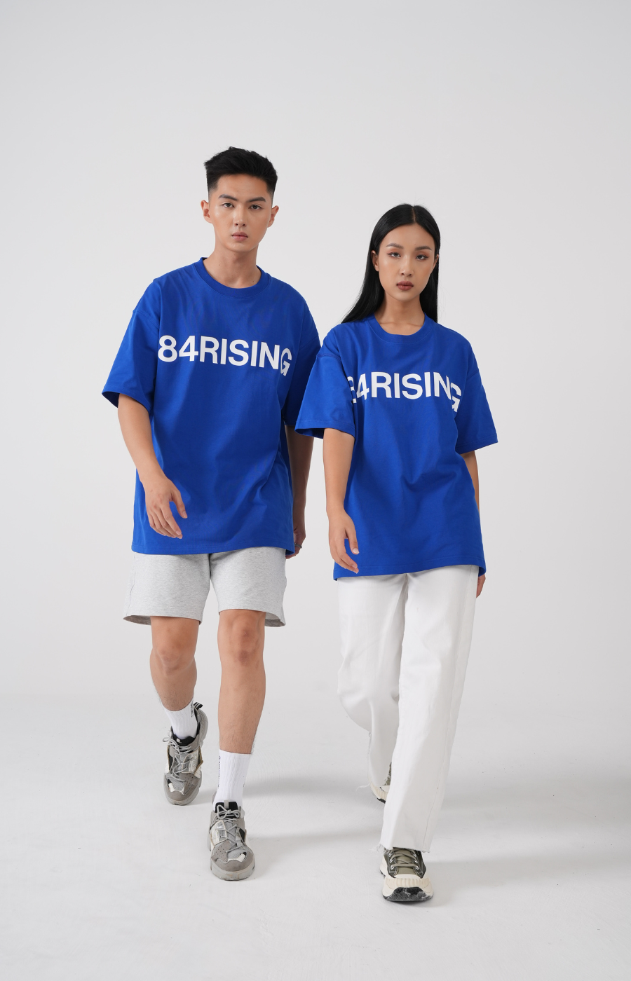 Áo thun Tshirt oversize basic BLUE - thương hiệu 84rising