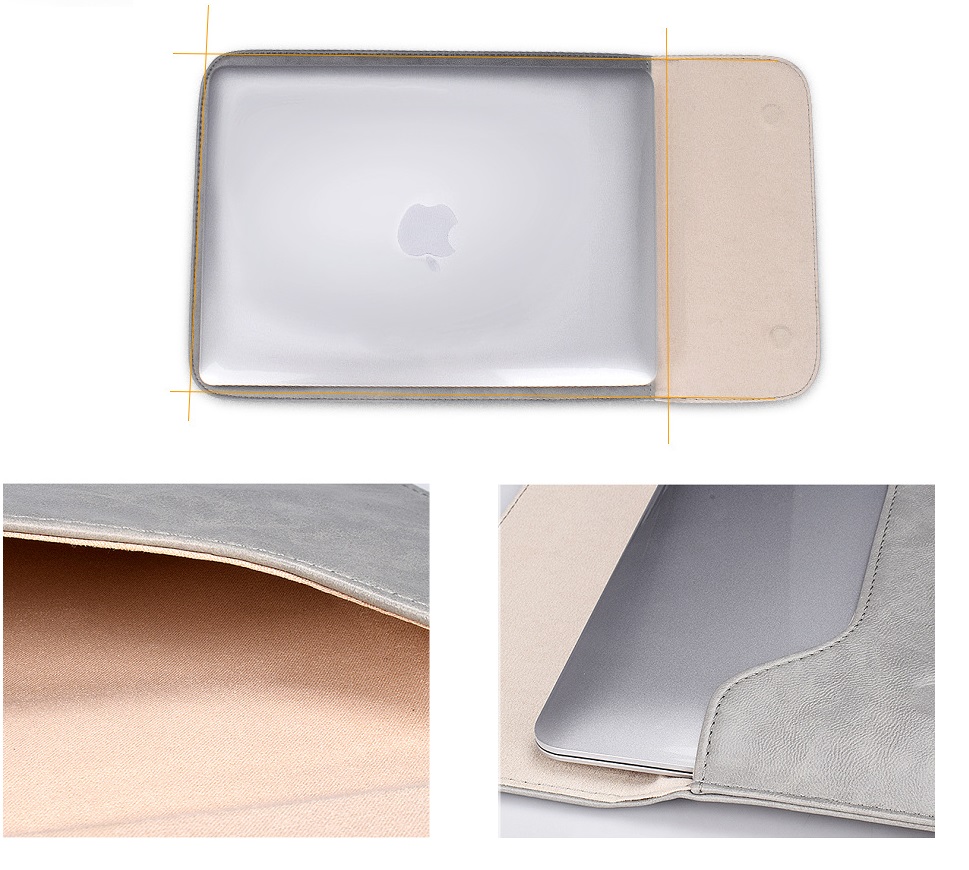 [HCM]Túi chống sốc da cho Macbook laptop