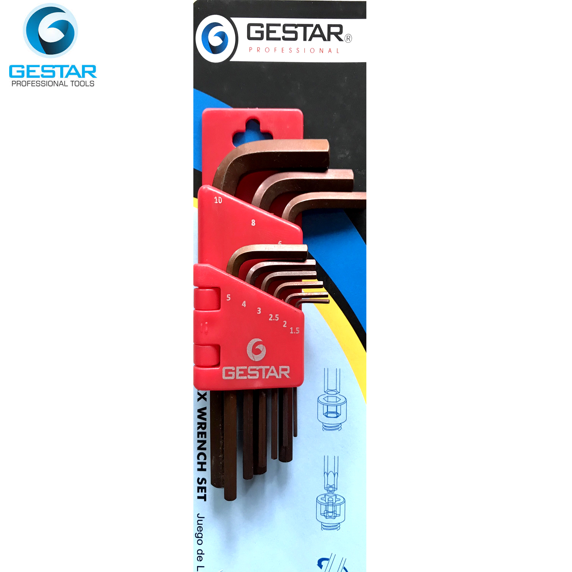Bộ lục giác 9PCS bằng ngắn 666-091 GESTAR