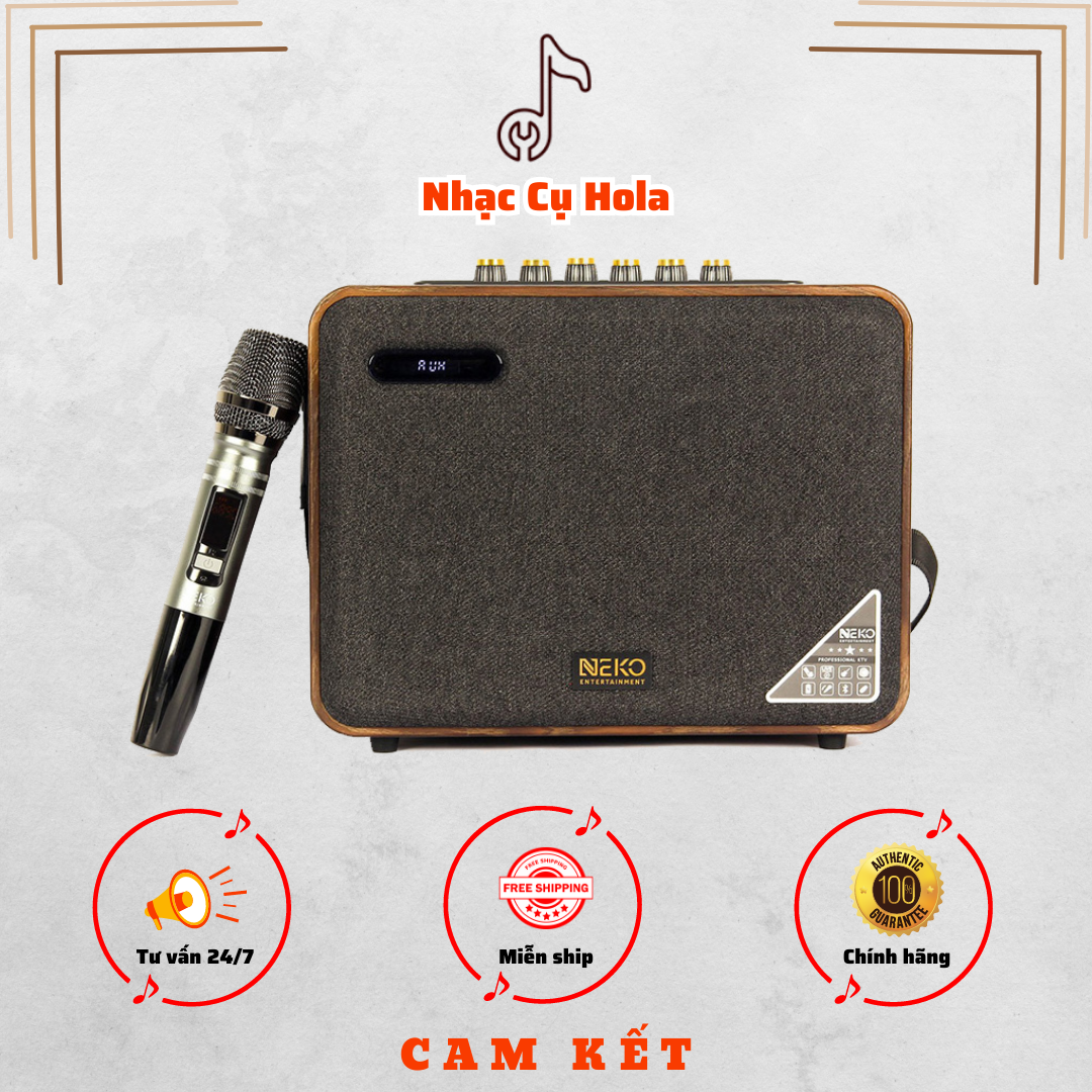 [Kèm 1 Mic] Loa di động Bluetooth Karaoke Neko NK01