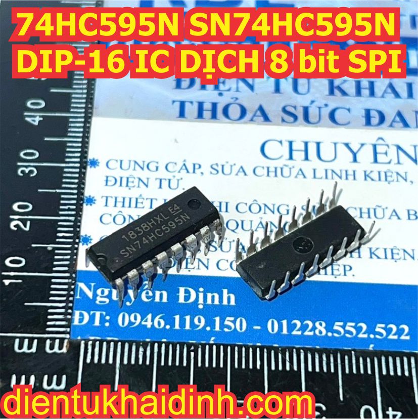 10 con 74hc595n 74hc595 595 dip-16 ic dịch 8 bit spi kde1417