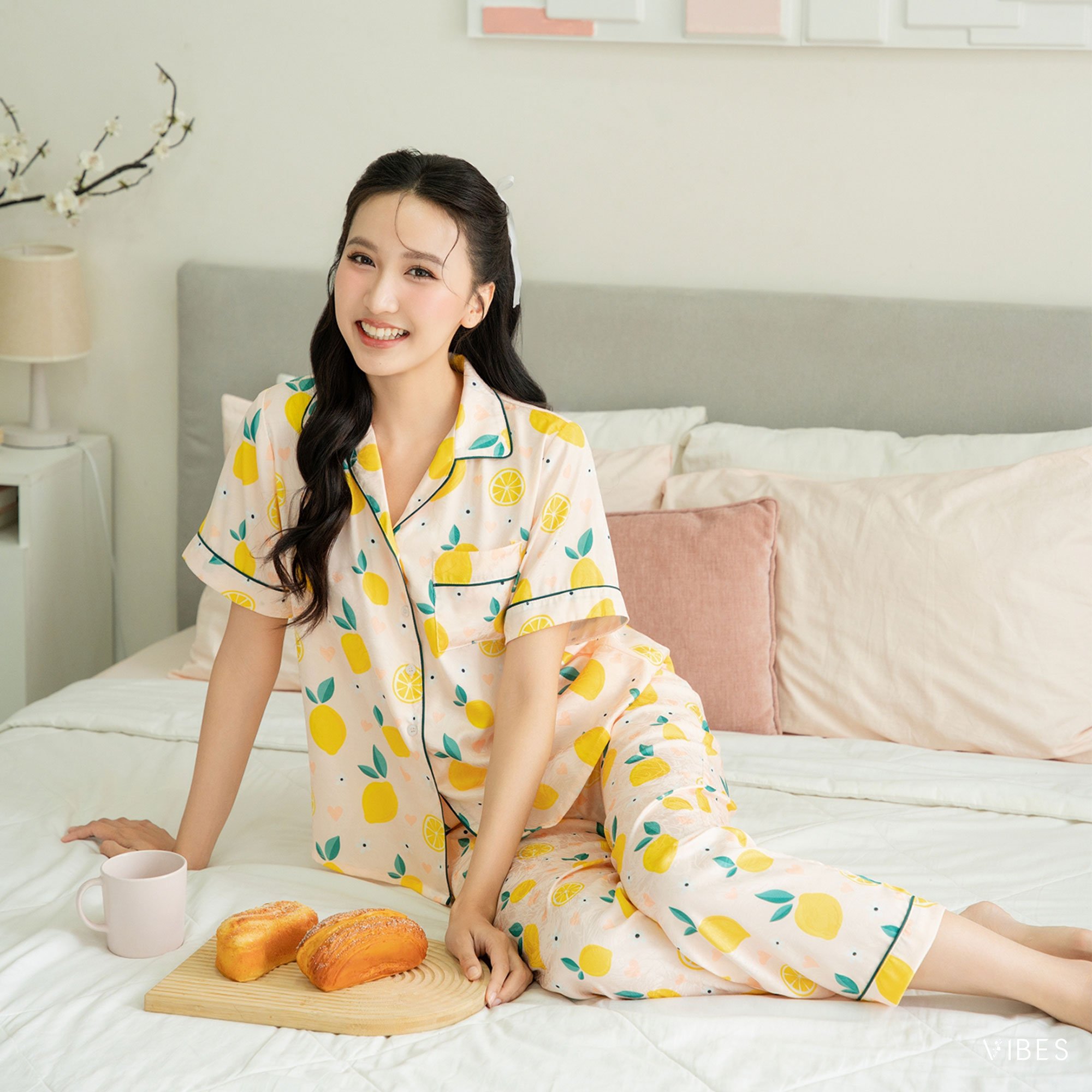 VIBES Pijama dài Lemons Long Py Set