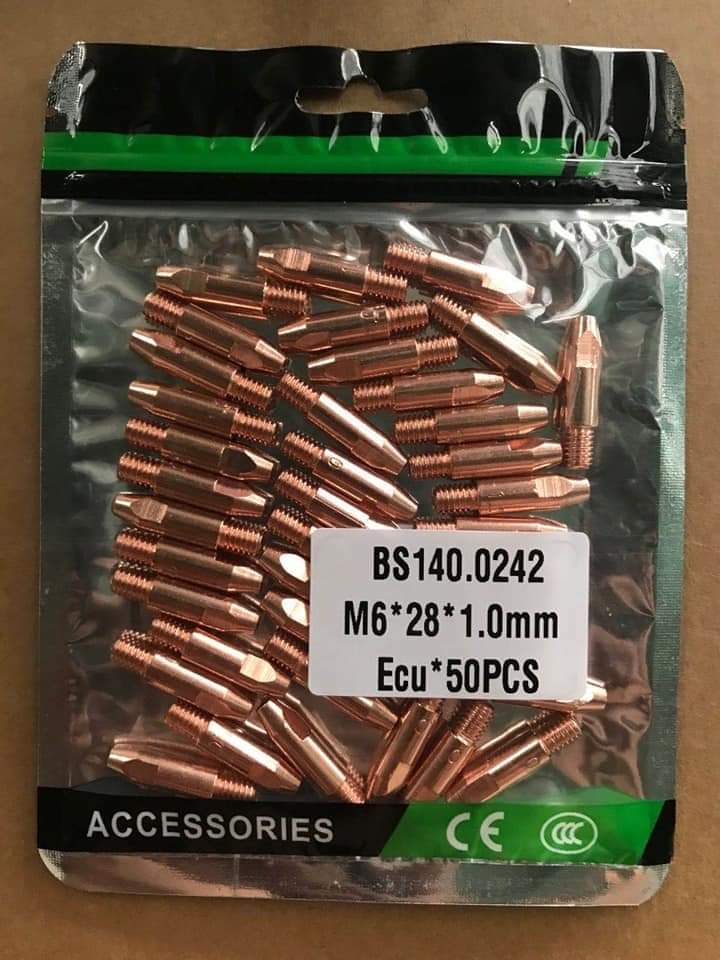 Béc hàn mig máy hàn mig mini M6×25 size 0.8/0.9/1.0/1.2 ( TÚI 10 BÉC)