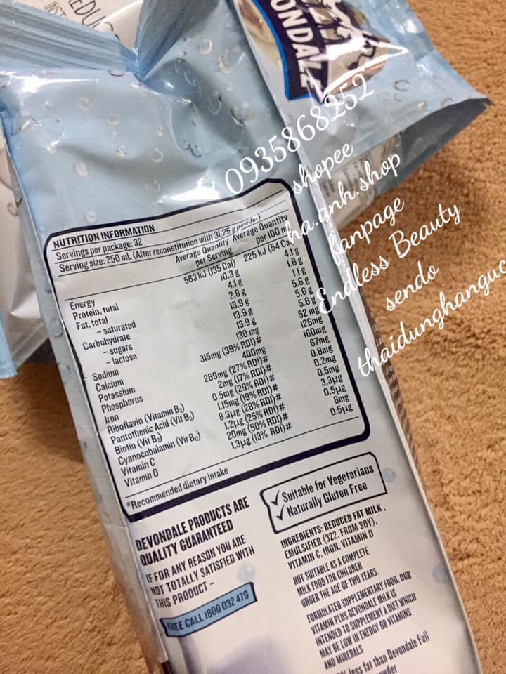 Sữa Devondale vitamin plus 1kg