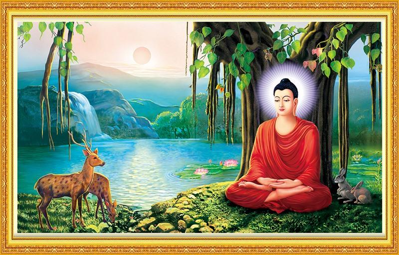 tranh đính đá THÍCH CA MÂU NI PHẬT VS123 kích thước 150*50cm Giá rẻ