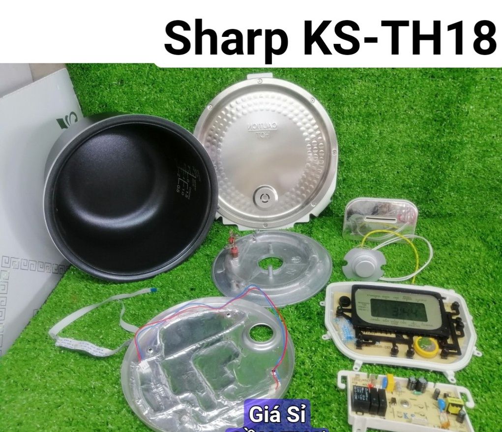 Nồi cơm điện tử Sharp 1.8 lít KS-TH18-GL Bo khiển Bo chủ cảm biên mâm nhiệt nắp ron